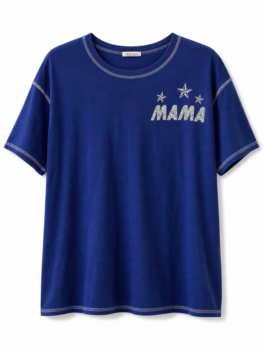 Fantastic Fawn Blue Mama Graphic Tee Approx XL Short Sleeve Stretch Top